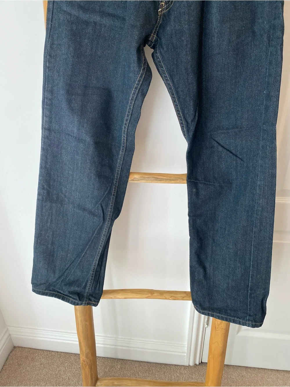 Levi's 514 Jeans Mens 34x30 Slim Straight 100% Cotton Dark Denim Blue Wash